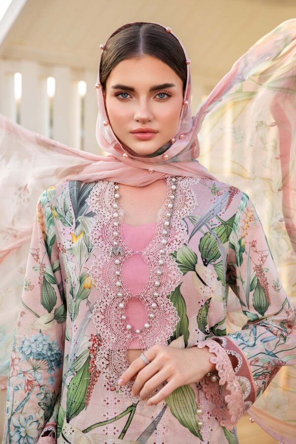 3 Piece Unstitched Printed Lawn Suit | HS-2502-A - Image 4