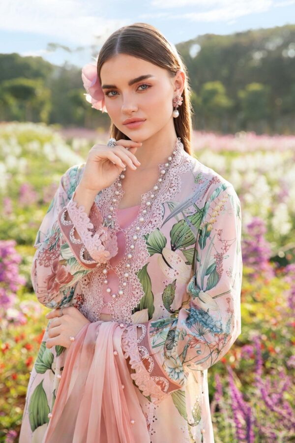 3 Piece Unstitched Printed Lawn Suit | HS-2502-A - Image 3