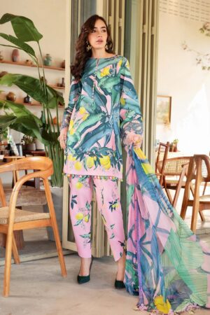 3 Piece Unstitched H.S Printed Lawn Suit | H.S-2503-B