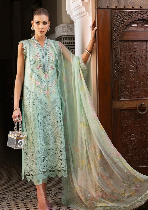 Luxury Lawn Embroidered 3 Piece Unstitched Collection | HS-2514-A