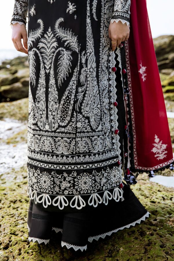 3 Piece Unstitched H.S Embroidered Suit | ZL23-01-A - Image 5