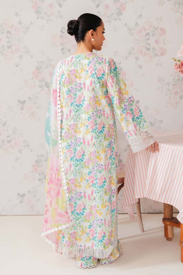 3 Piece Unstitched H.S Printed Schiffli Embroidered Lawn | H.S-2024 - Image 2