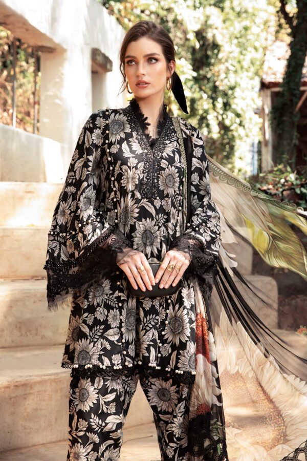 3 Piece Unstitched Printed Lawn Suit  | H.S-1709-B - Image 2