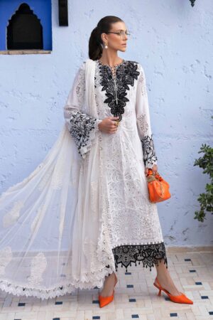 HS Embroidered Paper Cotton Suits Unstitched 3 Piece  | HS-2505-A