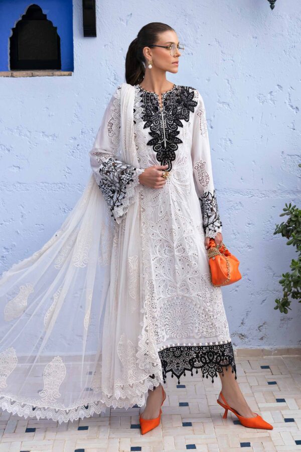 HS Embroidered Paper Cotton Suits Unstitched 3 Piece  | HS-2505-A