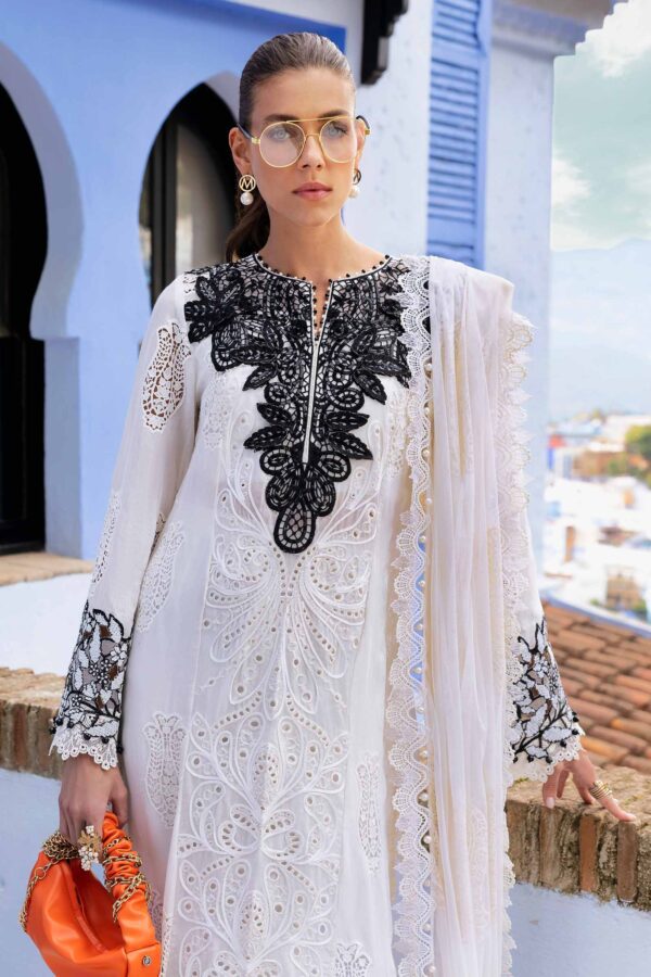 HS Embroidered Paper Cotton Suits Unstitched 3 Piece  | HS-2505-A - Image 2