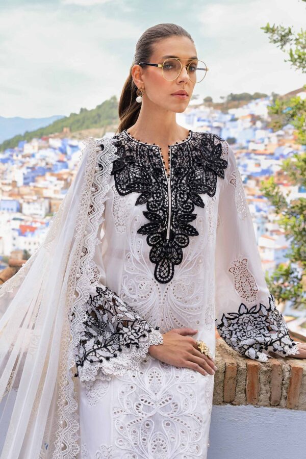 HS Embroidered Paper Cotton Suits Unstitched 3 Piece  | HS-2505-A - Image 3