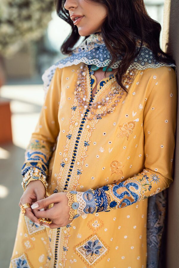 Chikankari Embroidered 3 Piece Luxury Lawn | HS-06-QK - Image 4