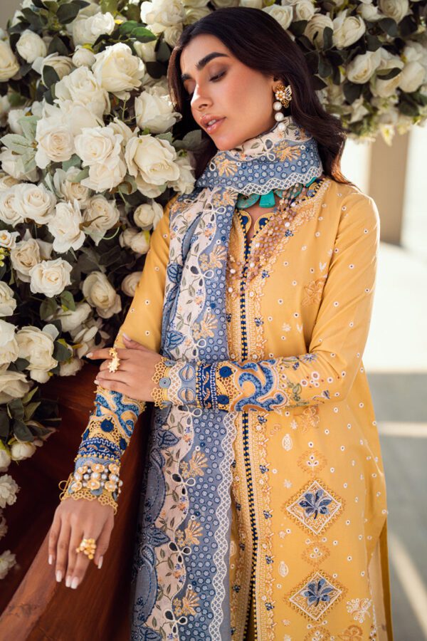 Chikankari Embroidered 3 Piece Luxury Lawn | HS-06-QK - Image 3