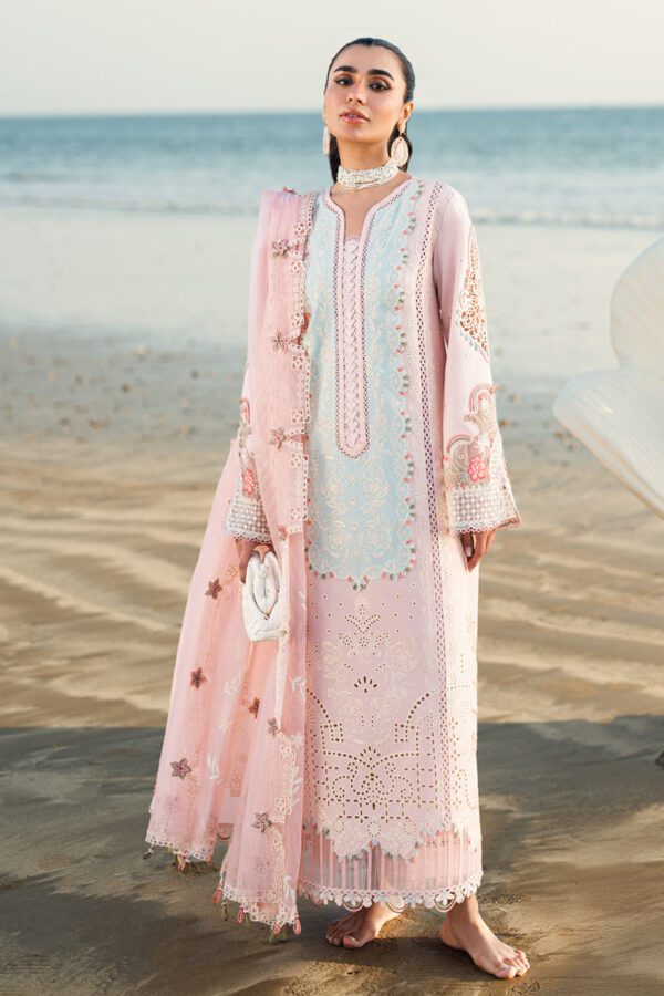 Chikankari Embroidered 3 Piece Luxury Lawn | HS-08-QK