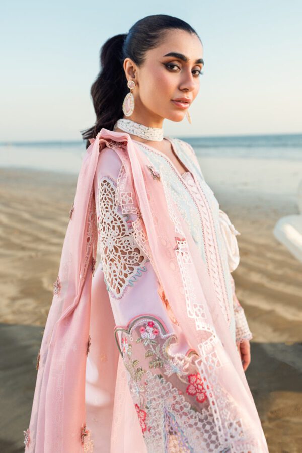 Chikankari Embroidered 3 Piece Luxury Lawn | HS-08-QK - Image 4