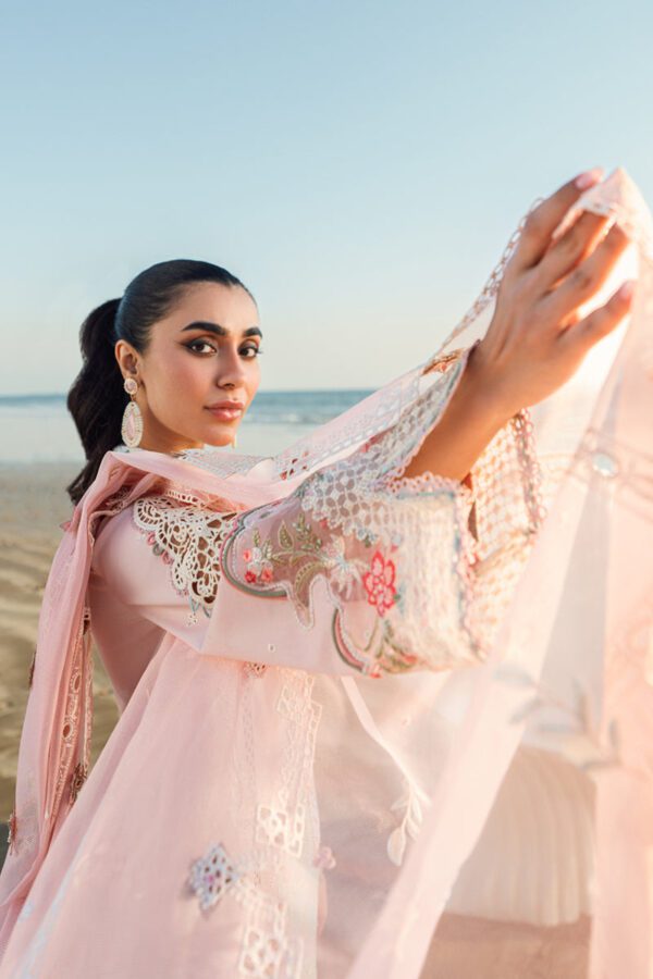 Chikankari Embroidered 3 Piece Luxury Lawn | HS-08-QK - Image 5