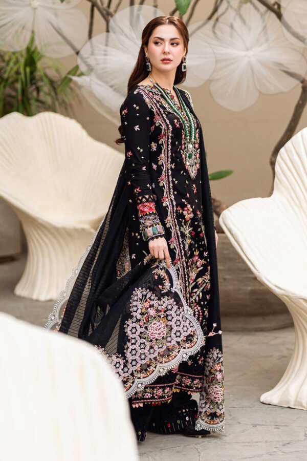 HS Embroidered Suits Unstitched 3 Piece  | HS-15-QK - Image 3