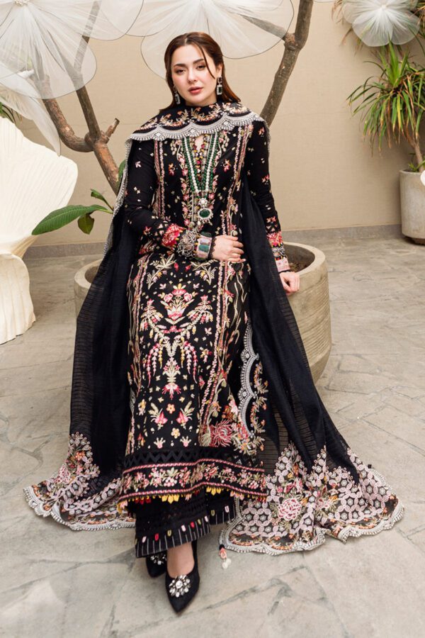 HS Embroidered Suits Unstitched 3 Piece  | HS-15-QK - Image 2