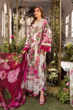 3 Piece Unstitched H.S Printed Lawn Suit | H.S-2102-A