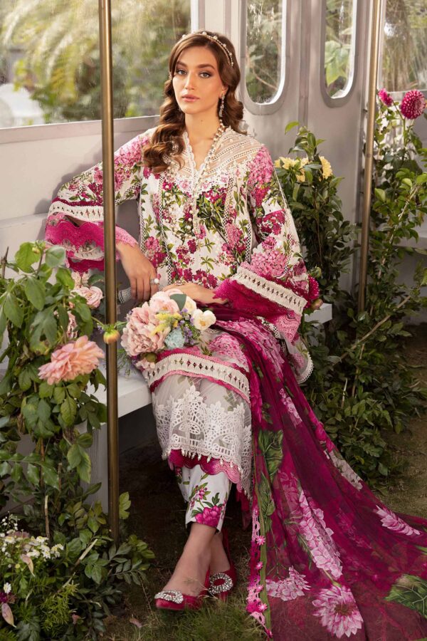3 Piece Unstitched H.S Printed Lawn Suit | H.S-2102-A - Image 5