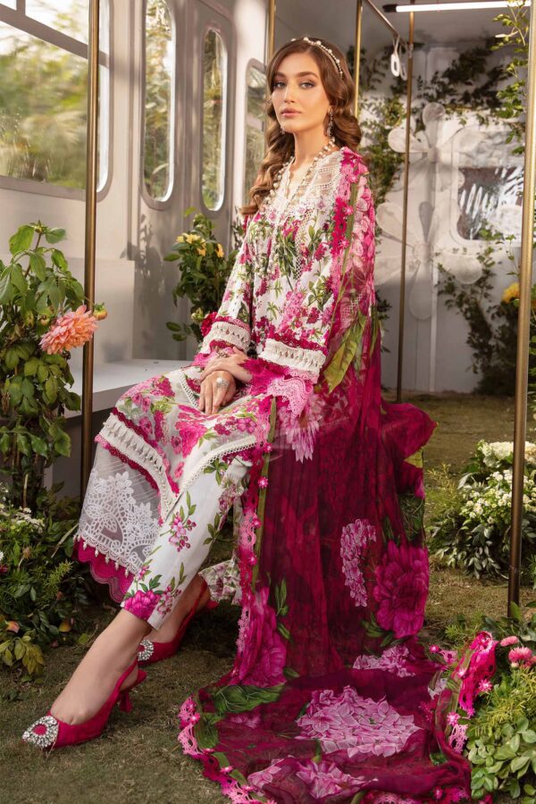 3 Piece Unstitched H.S Printed Lawn Suit | H.S-2102-A - Image 3