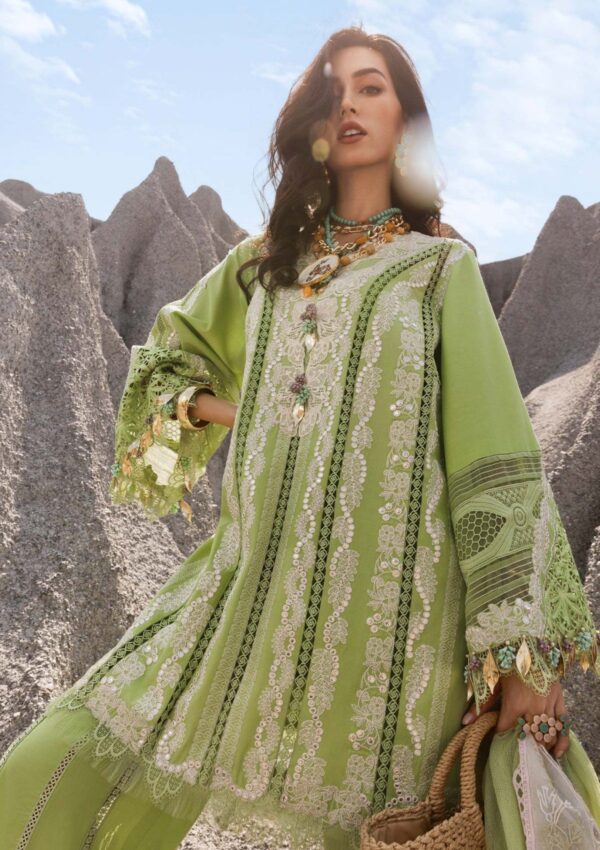 HS Luxury Lawn Suits Unstitched 3 Piece  | SS-HS-B - Image 2