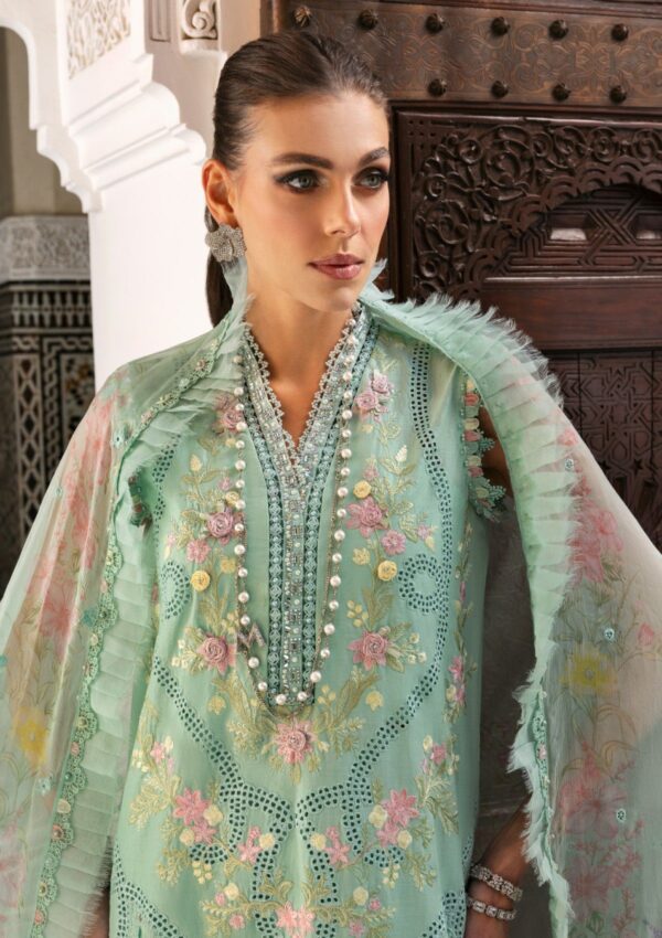 Luxury Lawn Embroidered 3 Piece Unstitched Collection | HS-2514-A - Image 3