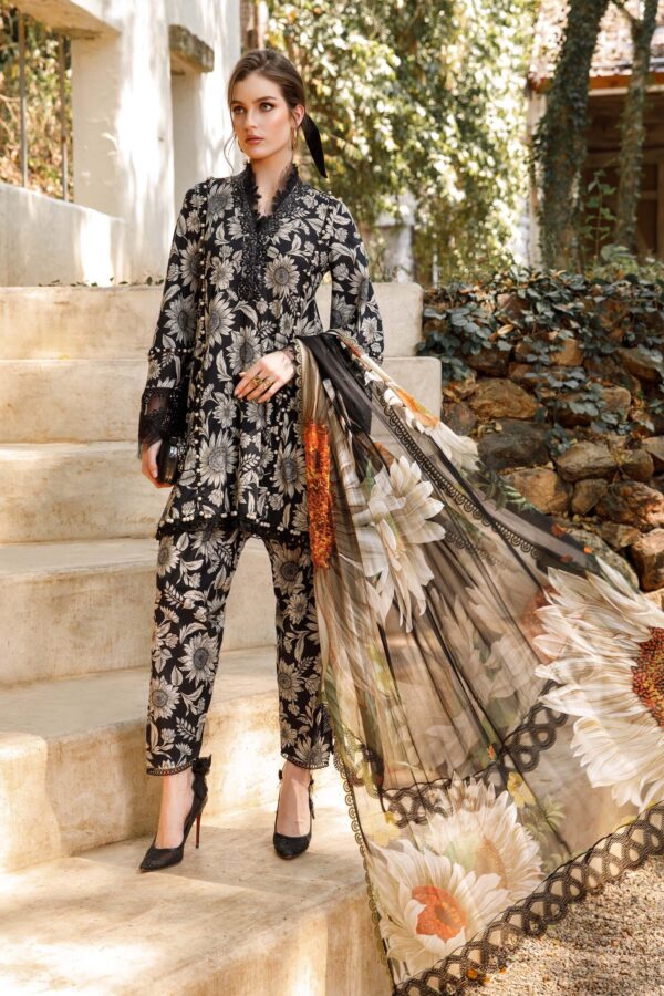 3 Piece Unstitched Printed Lawn Suit  | H.S-1709-B
