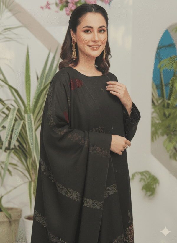 HS Luxurious Shine Viscose 3-Piece with Black Bazu | H.S-01V - Image 2