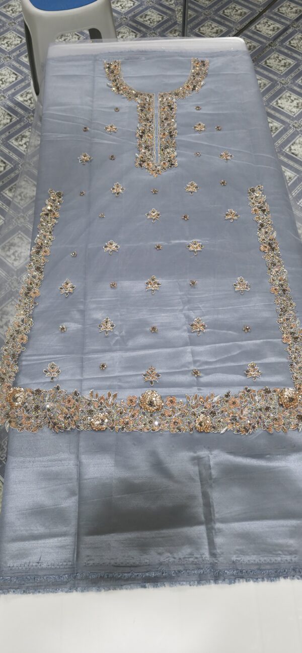 HS Luxury Wedding Handmade Embroidered NetCut Dana  | H.S-30C - Image 3