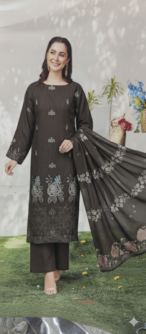 Vibrant Magenta Viscose Elegance with  Embroidery 3 piece | H.S-40