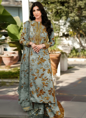 HS Embroidered Dhanak Shirt with Matching Dupatta & Trouser| H.S-03D