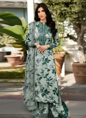 HS Embroidered Dhanak Shirt with Matching Dupatta & Trouser | H.S-02D
