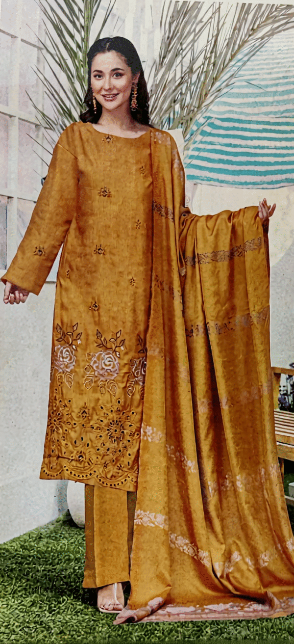 HS Luxurious Shine Viscose 3-Piece with Embroidery | H.S-03V - Image 3