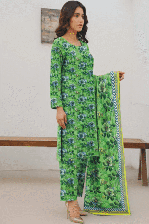 3 Piece Khaddar Digital Printed Suit with Shearling Printed Dupatta & Trouser| H.S-01K