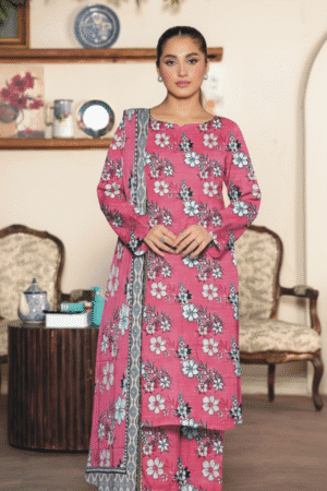 Trendy Khaddar Digital Print Suit - Complete 3 Piece Set Unstiched | H.S-05K