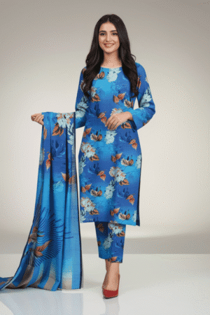 Digital Printed Khaddar Suit - 3 Piece Winter Essential | H.S-10K