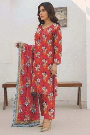 Trendy Khaddar Digital Print Suit - Complete 3 Piece Set| H.S-02K