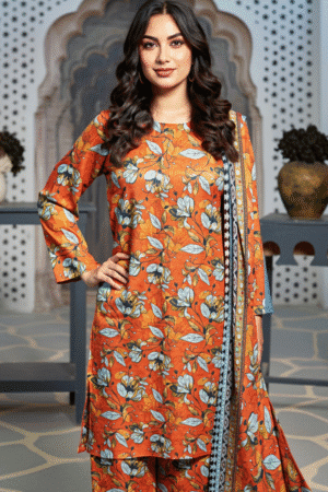 Digital Printed Khaddar Suit - 3 Piece Winter Essential | H.S-06K