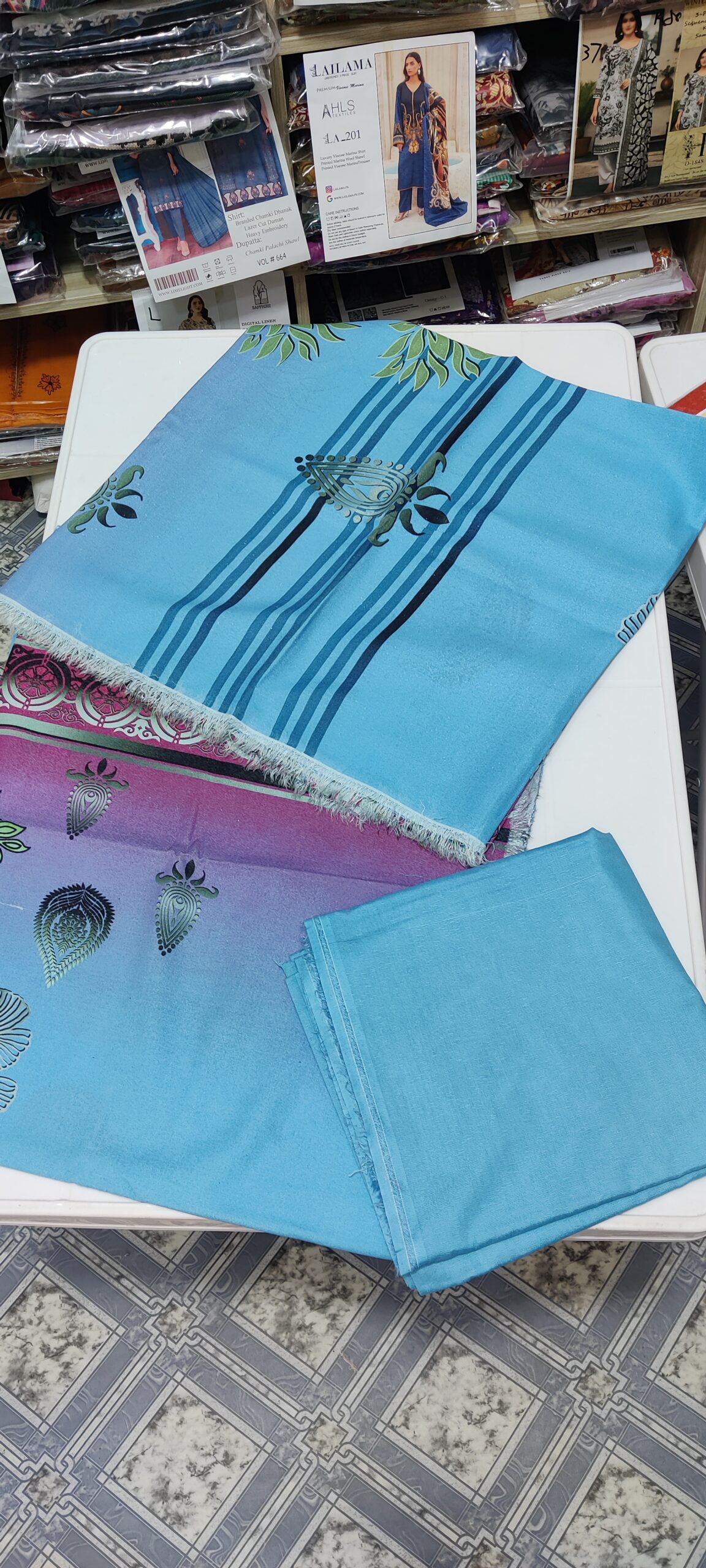 Unstitched Digital Karandi 3-Piece - Bold Print Collection | H.S-R10 - Image 2