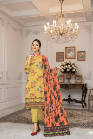 Eye-Catching Print Karandi Suit - Effortless Sophistication| H.S-9R